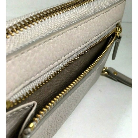 Fossil Gray Leather Multicolor Abstract Clutch Wristlet Wallet - Picture 7 of 12